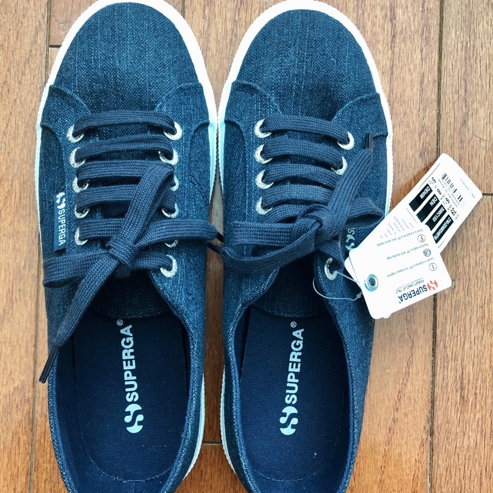 Superga classic denim sneaker Size 8 (women's)❤️